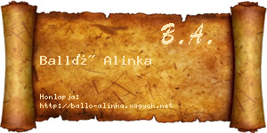 Balló Alinka névjegykártya